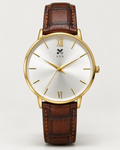 LYX Amber Light – Gold Analog Watch for Men | Best Formal Analog Watch | Roman Numerals, Leather Strap
