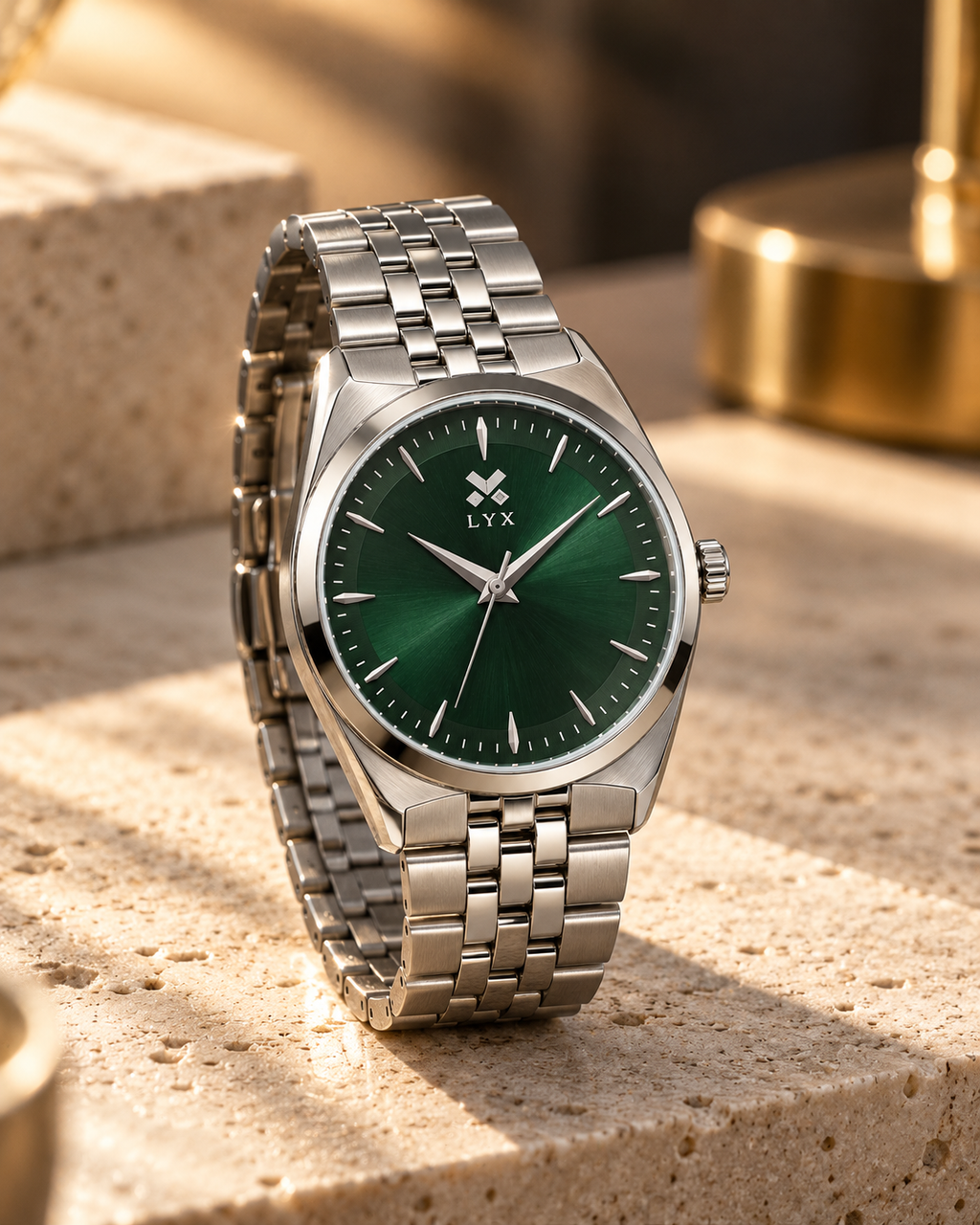 LYX Twilight – Emerald Green Dial Analog Watch for Men | Trending Green Dial Watch | Budget Analog Watch