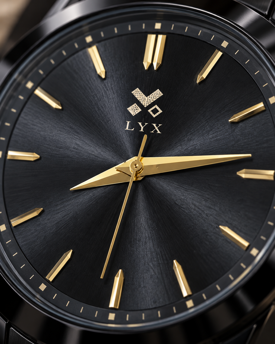 LYX Eclipse – Full Black Analog Watch for Men | Best Analog Watch for Men | Gold Accents