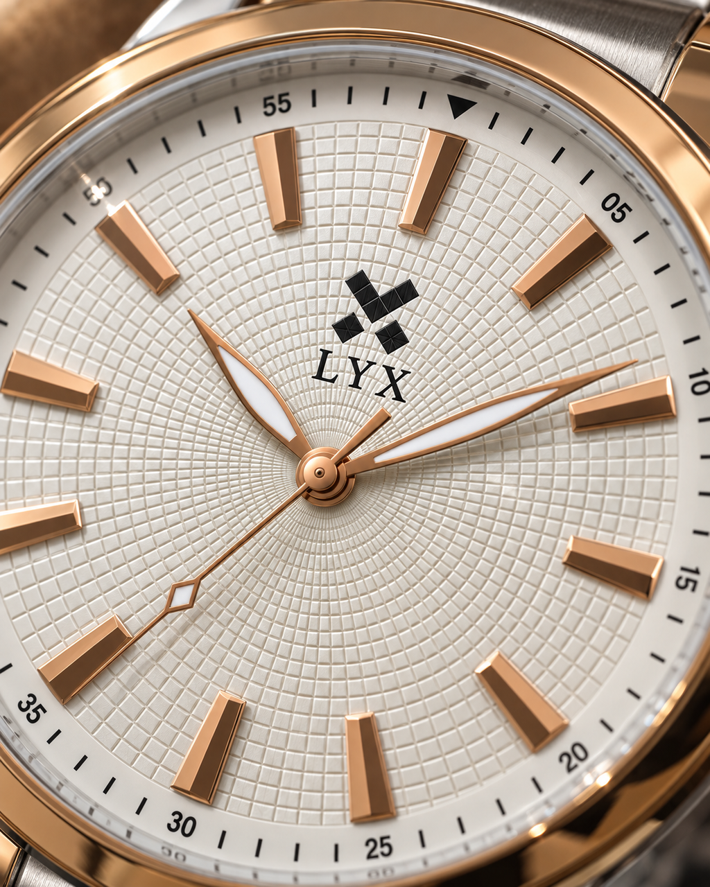 LYX Moonlight – Two-Tone Silver & Rose Gold Analog Watch for Men | Best Budget Analog Watch Under ₹1000 | Stainless Steel