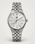 LYX Frost Silver Fluted Bezel Watch for Men