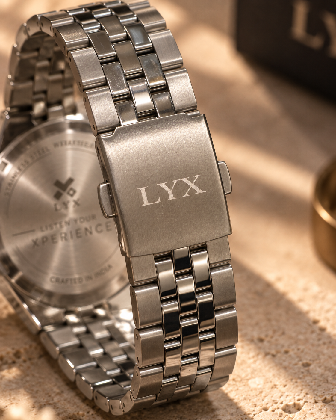 LYX Frost Silver Fluted Bezel Watch for Men
